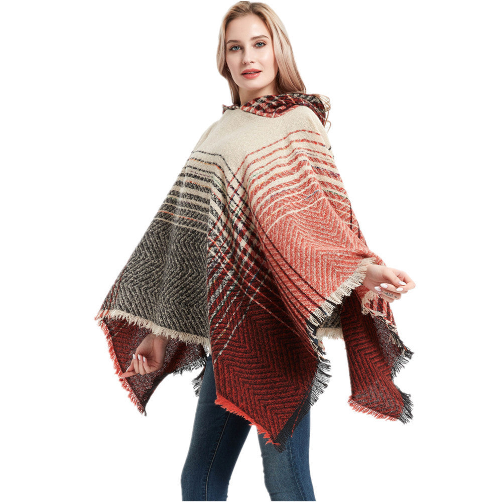 Poncho Femme avec Capuche