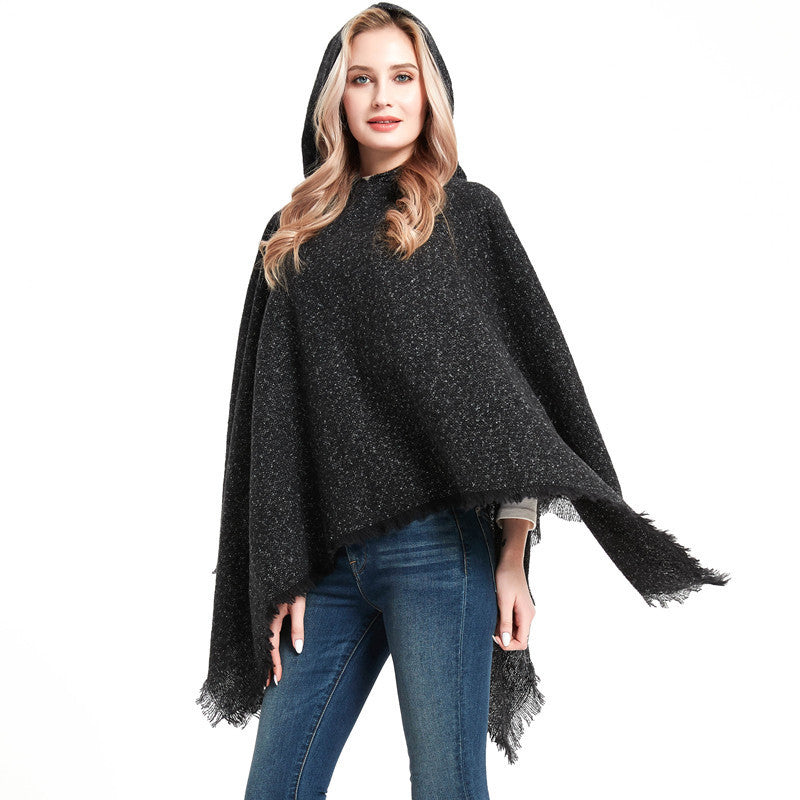Poncho Femme avec Capuche