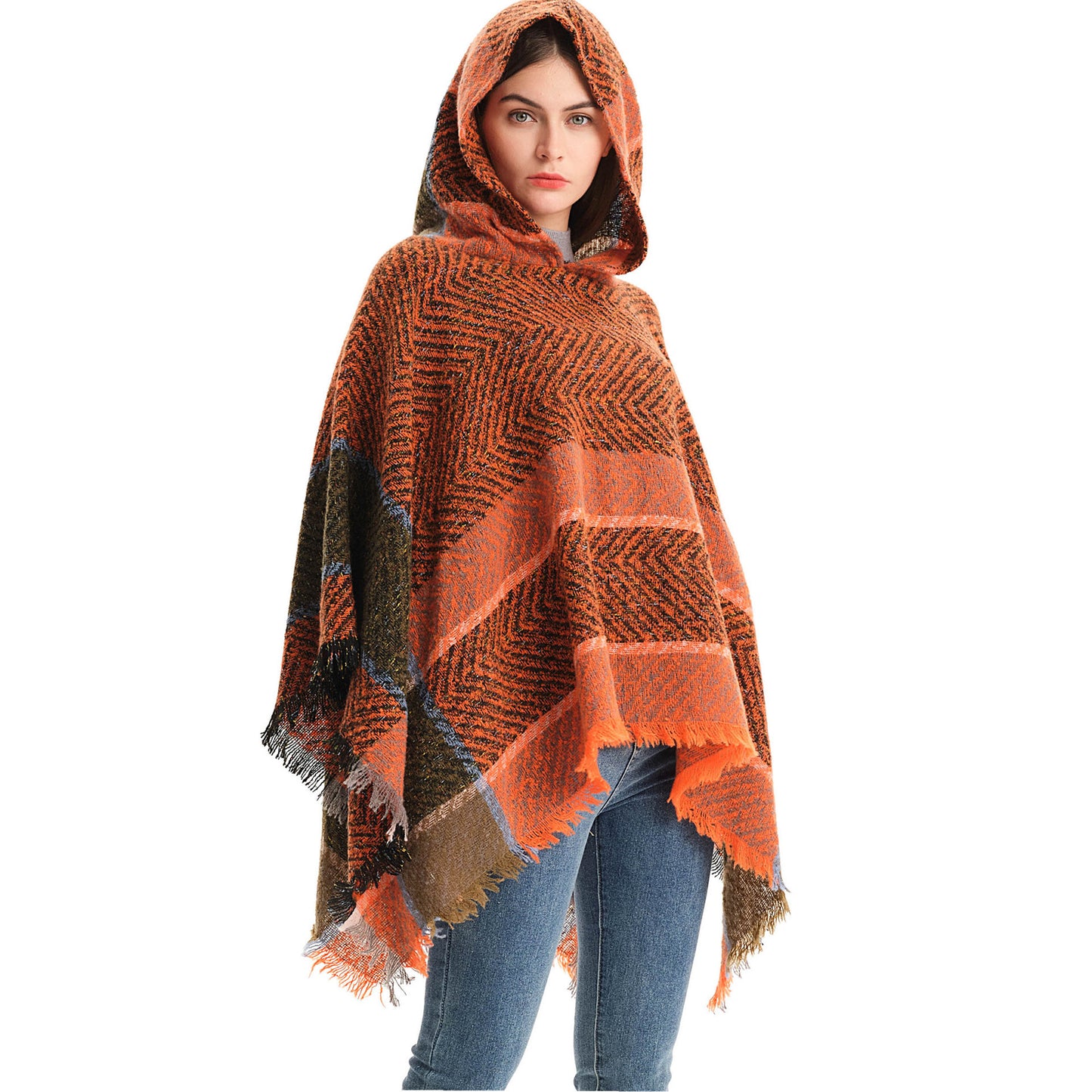 Poncho Femme avec Capuche