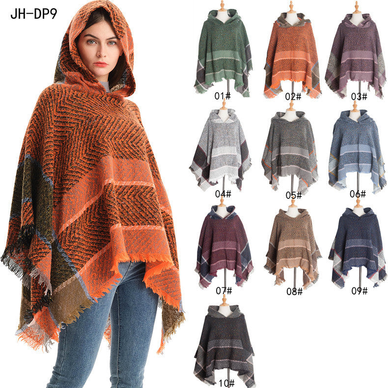 Poncho Femme avec Capuche