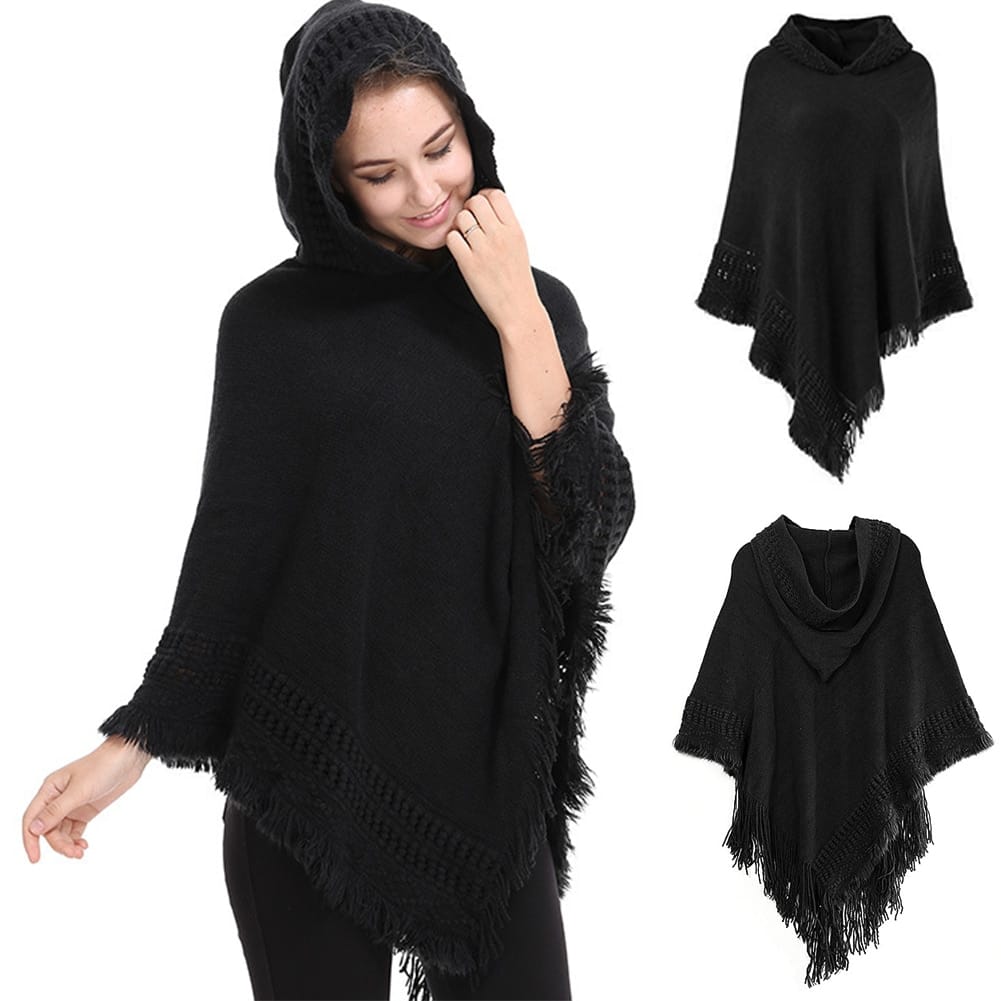 Poncho Femme avec Capuche