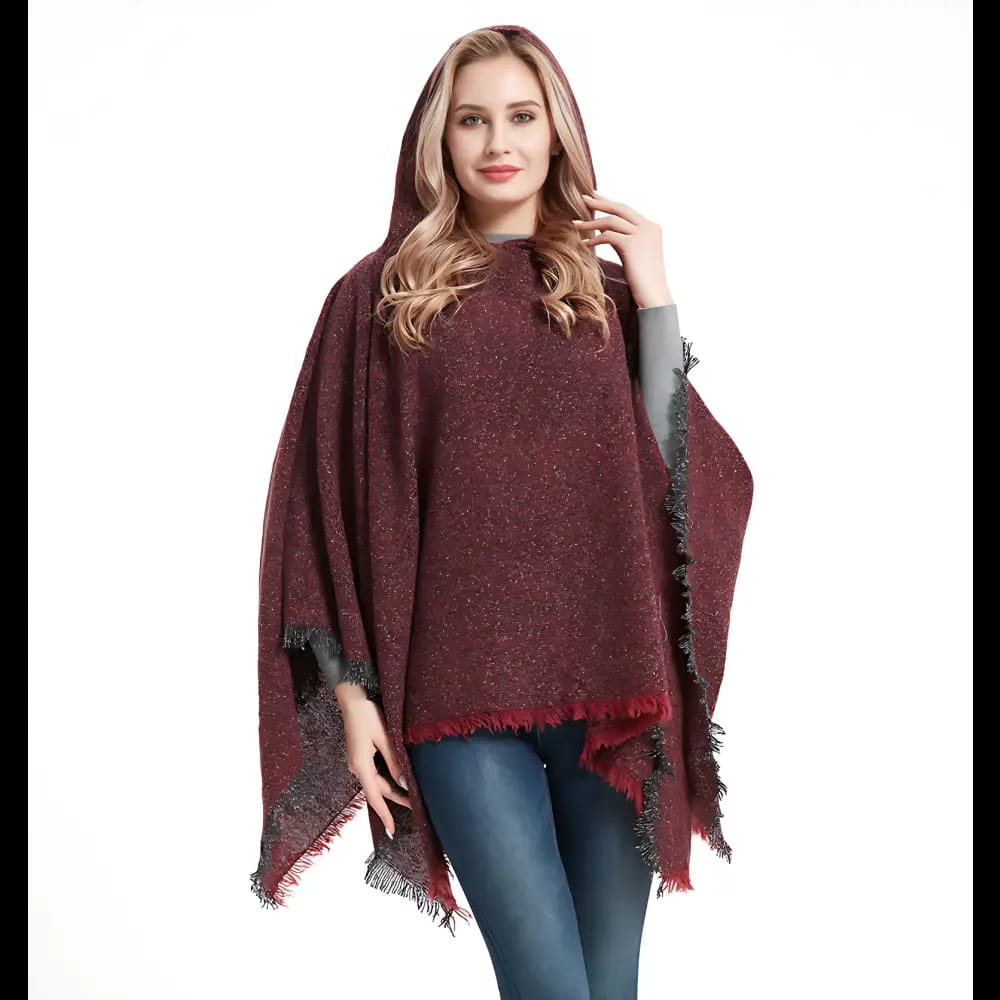 Poncho Femme avec Capuche