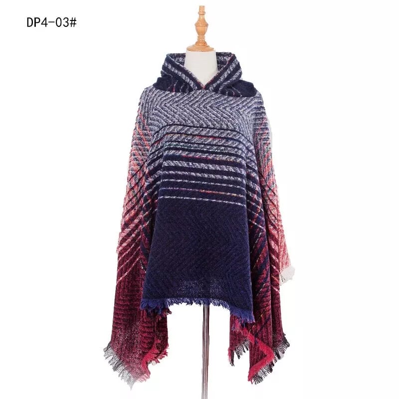 Poncho Femme avec Capuche