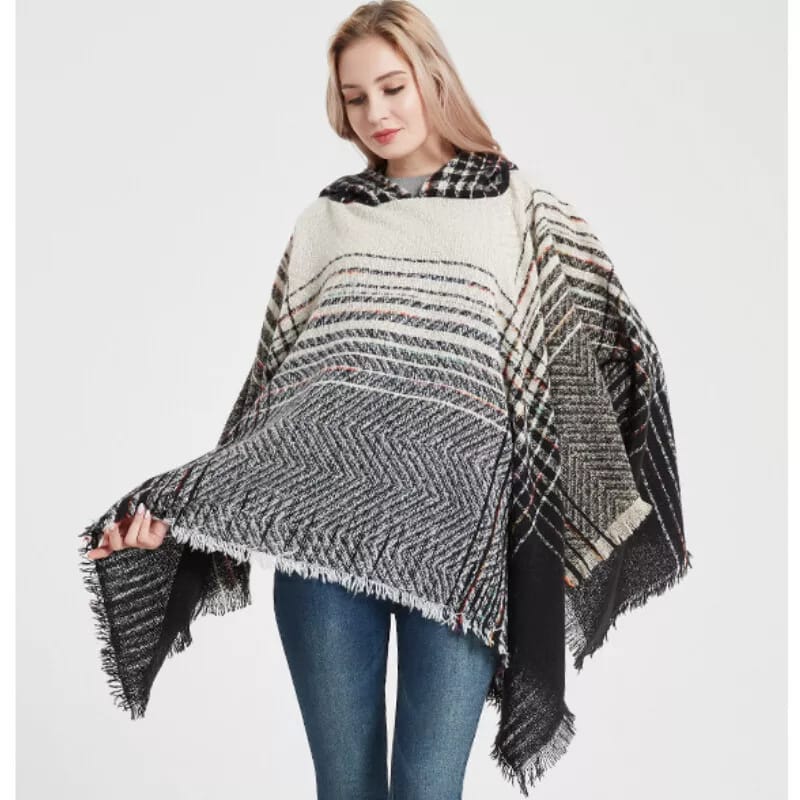 Poncho Femme avec Capuche