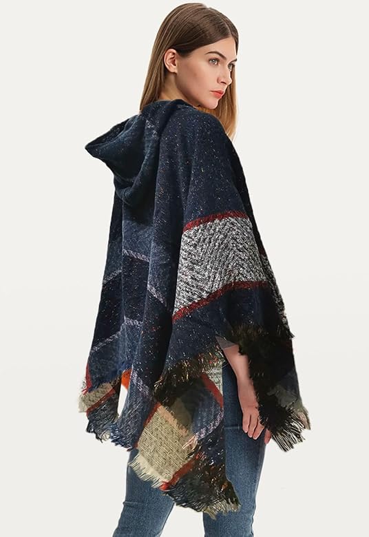 Poncho Femme avec Capuche